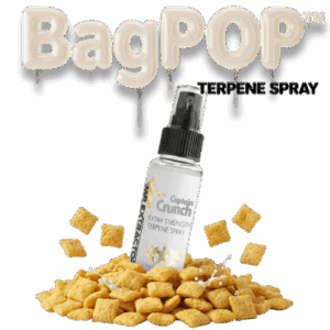 Captain Crunch terpene spray (BagPOP™) — extra-strength aroma/flavor spray bottle with crunchy cereal decoration