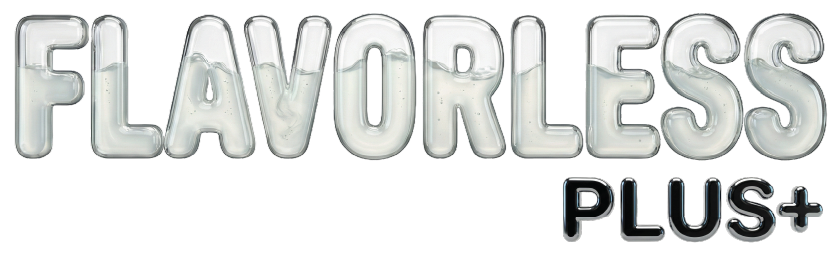 Flavorless Plus+ logo — flavorless base blended with botanical cDT terpenes (Terpene Lab)