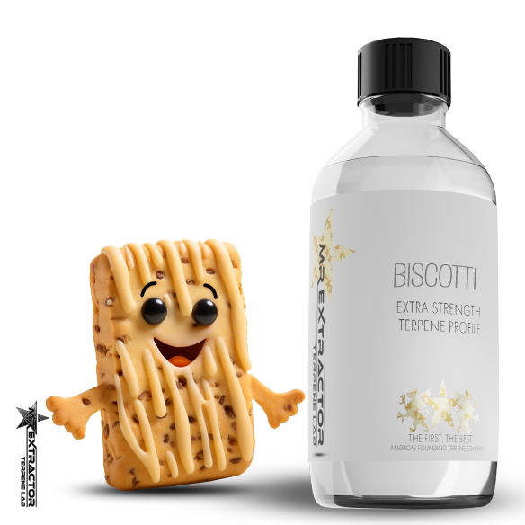Savor the elegance of Italian flavors with Mr Extractor's best of 2023 Biscotti Terpenes. With rich, sweet notes reminiscent of classic cookies, it's the top choice for those seeking a sophisticated treat.