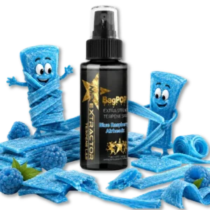 Blue Razzberry Airheadz Terpene Spray with tangy blue raspberry candy flavor for flower