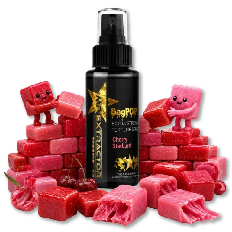 Cherry Starburstz Terpene Spray with juicy cherry fruit-candy flavor for flower