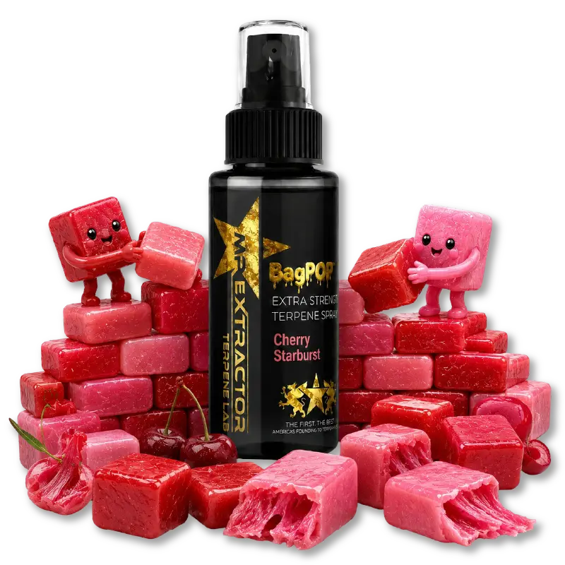 Cherry Starburstz Terpene Spray with juicy cherry fruit-candy flavor for flower