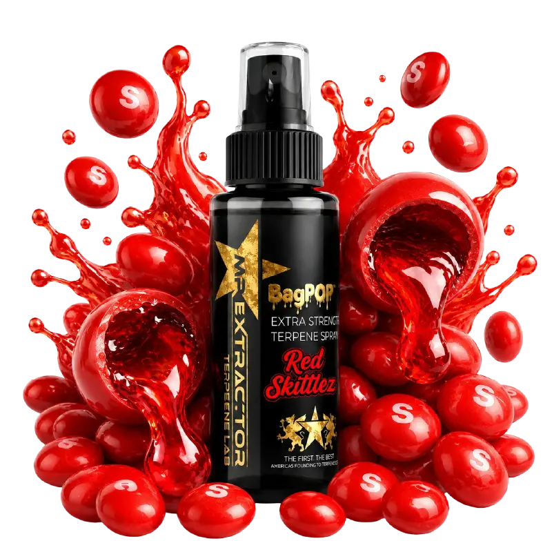 Cherry Zkittles Terpene Spray with a bright cherry candy flavor for flower