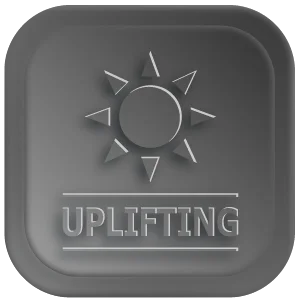Uplifting terpenes section icon with a sun symbol representing bright and upbeat terpene profile options