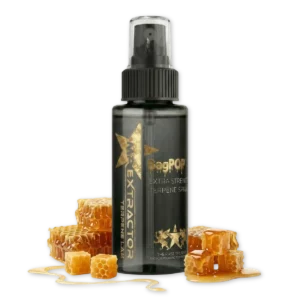 Honey Comb BagPOP Terpene Spray bottle with honeycomb pieces and golden honey drizzle
