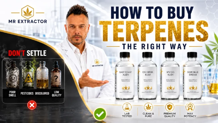 Drew from Mr. Extractor explaining how to buy terpenes and why bottle smell can be misleading