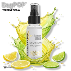 Lemon-Lime Pop BagPOP Terpene Spray bottle with lemon and lime slices and citrus splash