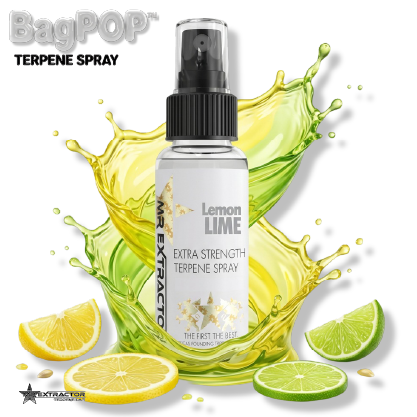 Lemon-Lime Pop BagPOP Terpene Spray bottle with lemon and lime slices and citrus splash