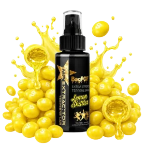 Lemon Zkittles Terpene Spray with sweet and tangy lemon candy flavor for flower