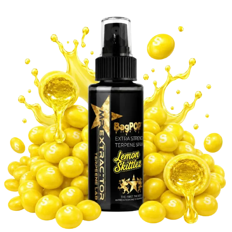 Lemon Zkittles Terpene Spray with sweet and tangy lemon candy flavor for flower
