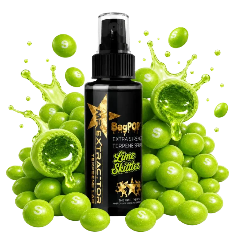 Lime Zkittles Terpene Spray with tangy green lime candy flavor for flower