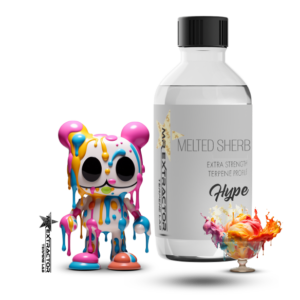 Mr Extractor's "Melted Sherb" Terpenes: Sunset Sherbet meets Gelato with sweet and cheesy hints.