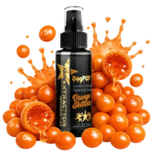 Orange Zkittles Terpene Spray with sweet citrus candy flavor for flower