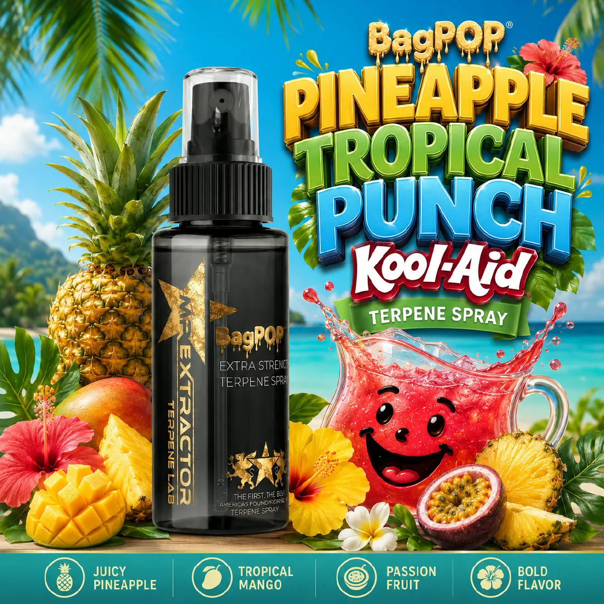 Tropical Punch Pineapple Kool-Aid BagPop Terpene Spray