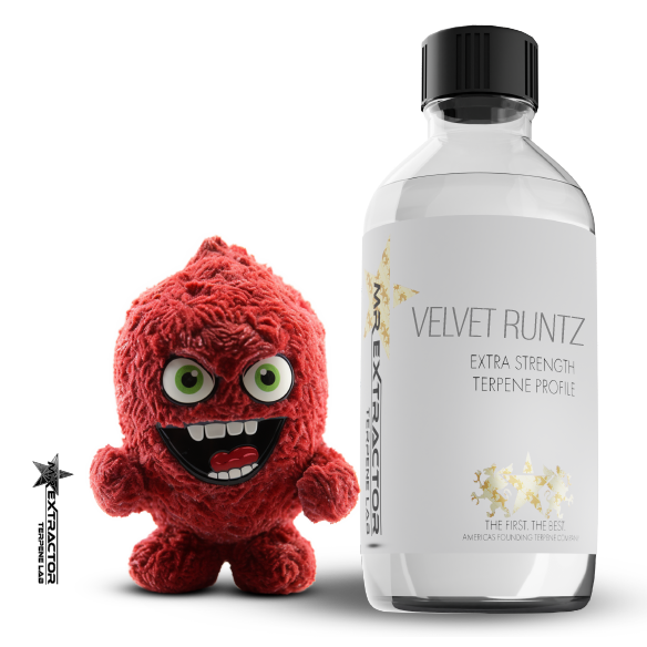op-rated “Velvet Runtz” Terpenes by Mr Extractor offer a creamy, fruity, and spicy blend, leading the way in the terpene industry.