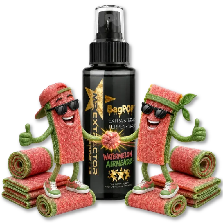 Watermelon Airheadz Terpene Spray with sweet and tangy watermelon taffy flavor for flower