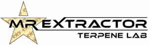 Mr Extractor Terpene Lab logo with gold star emblem and bold MR EXTRACTOR wordmark, transparent background
